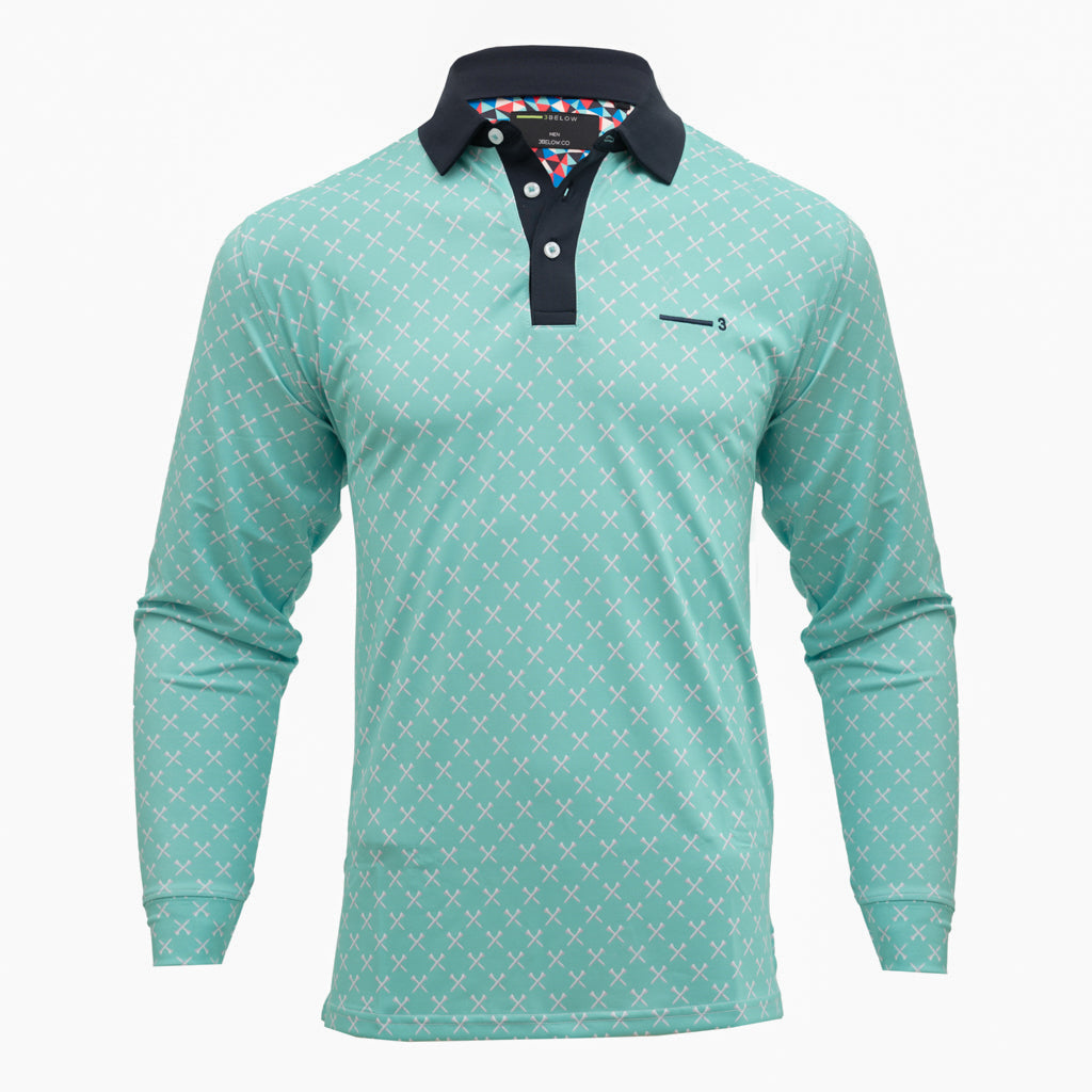 GREEN TEE FULL SLEEVE MEN'S GOLF T-SHIRT - Main Image